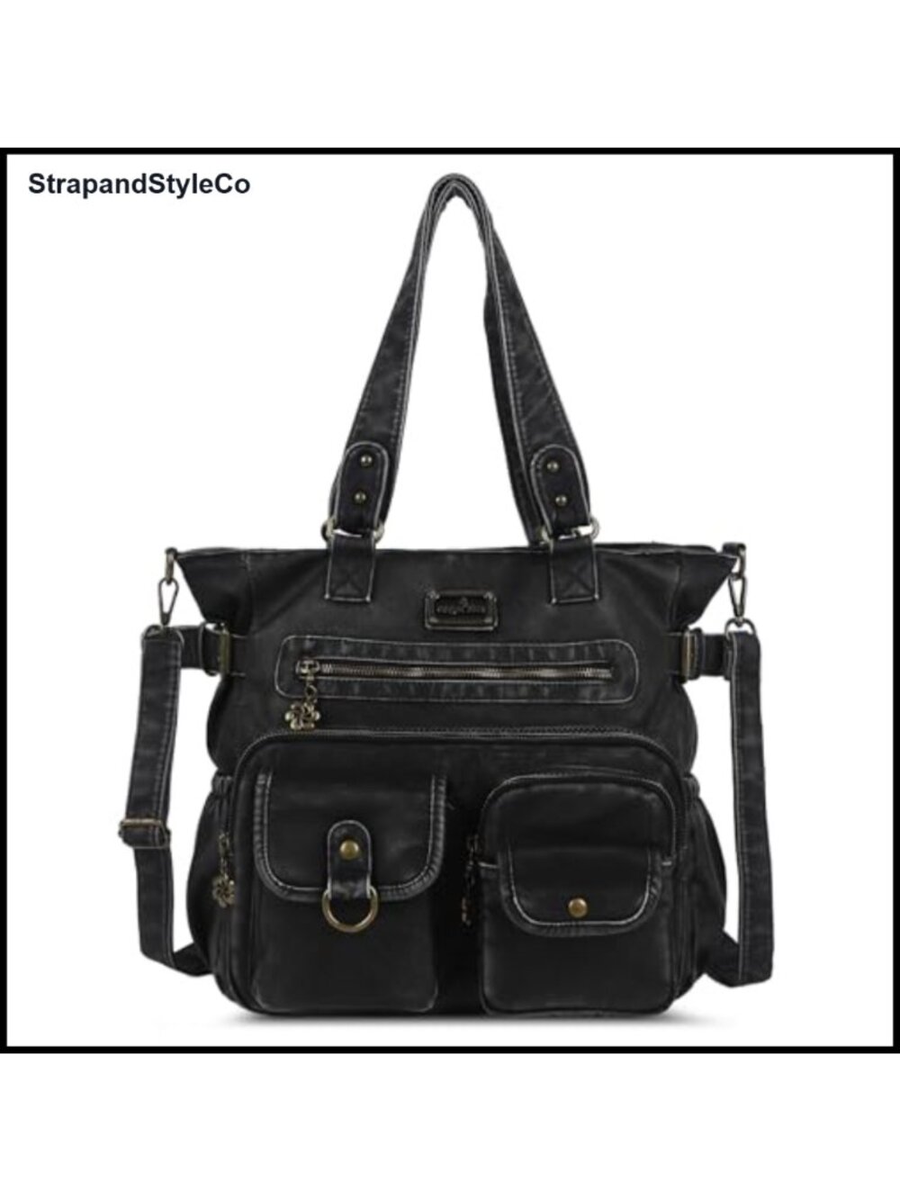 Women's PU Leather Satchel Tote Shoulder Bag Crossbody Purse